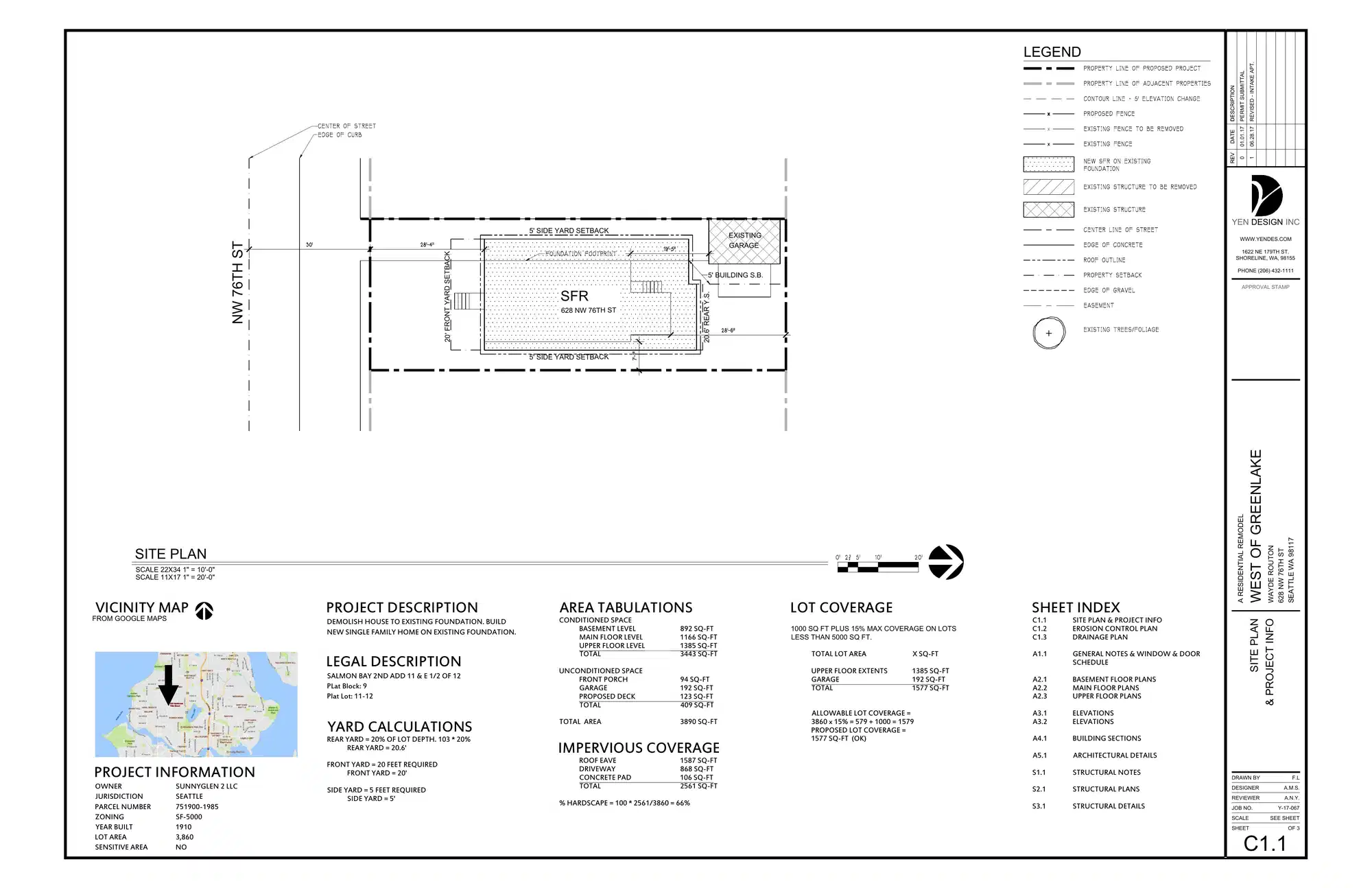 Site plan for 628 NW 76th St