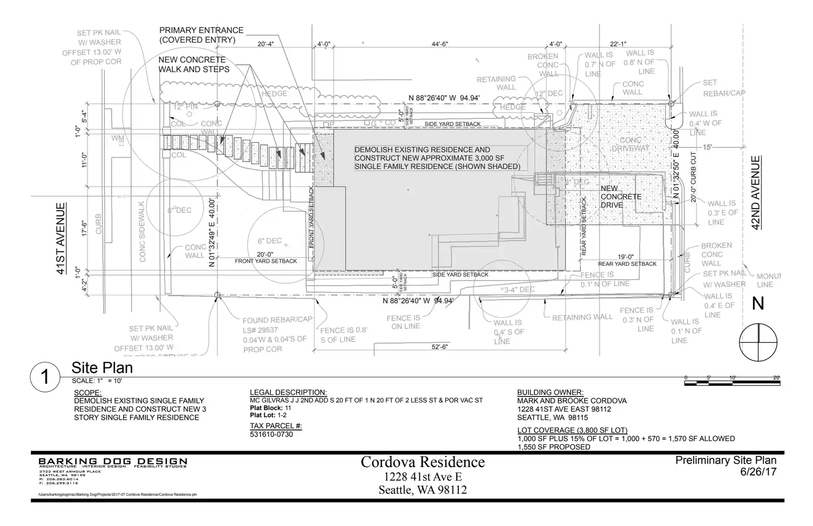 Site plan for 1228 41st Ave E