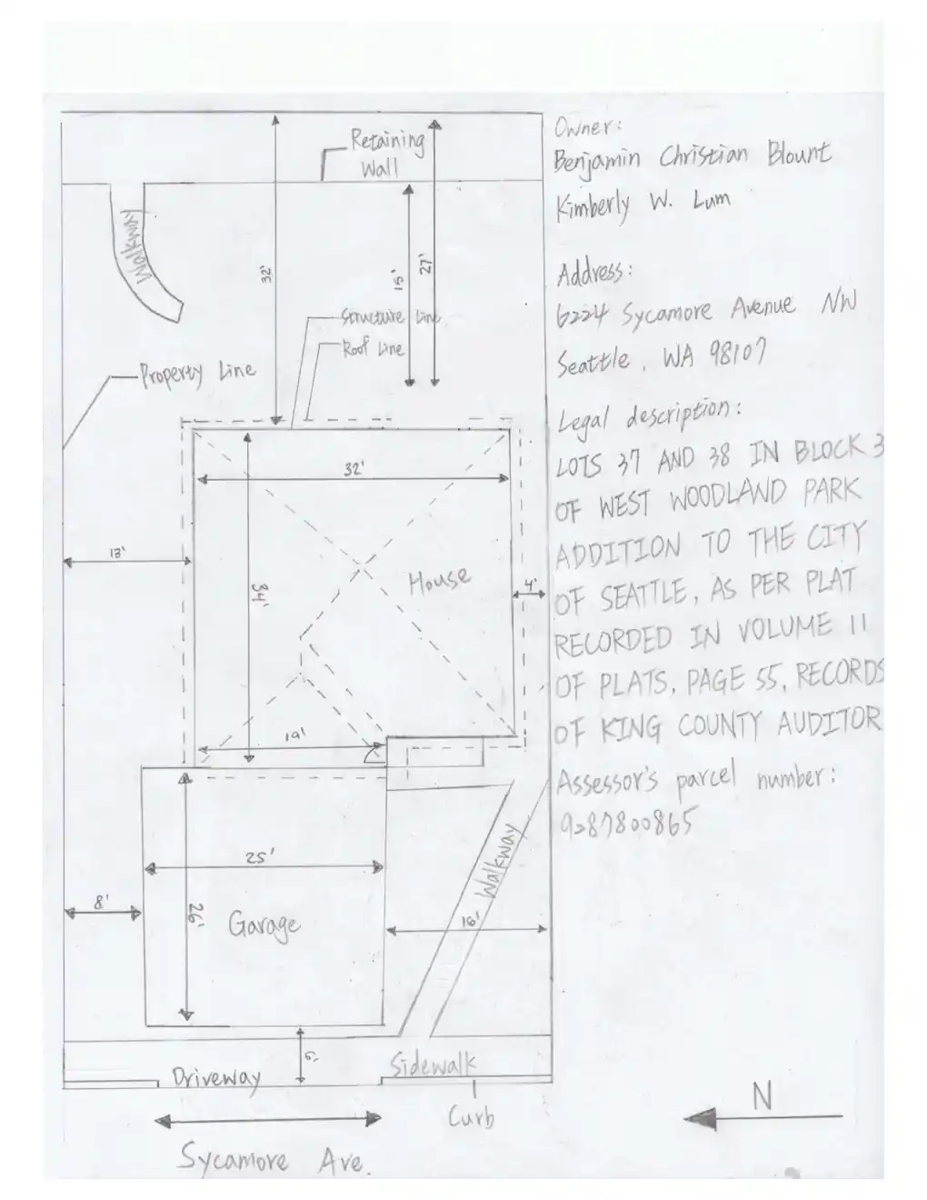 Site plan for 6224 Sycamore Ave NW