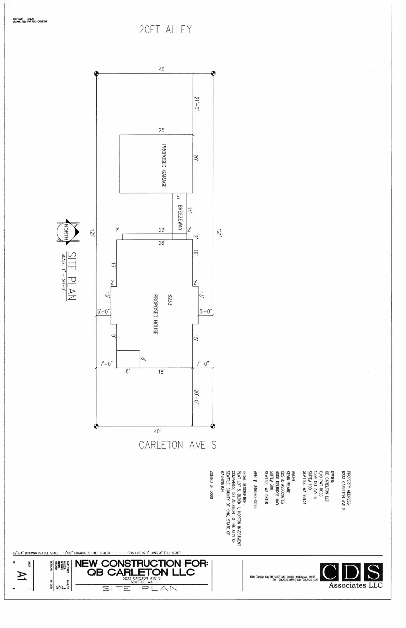 Site plan for 6233 Carleton Ave S