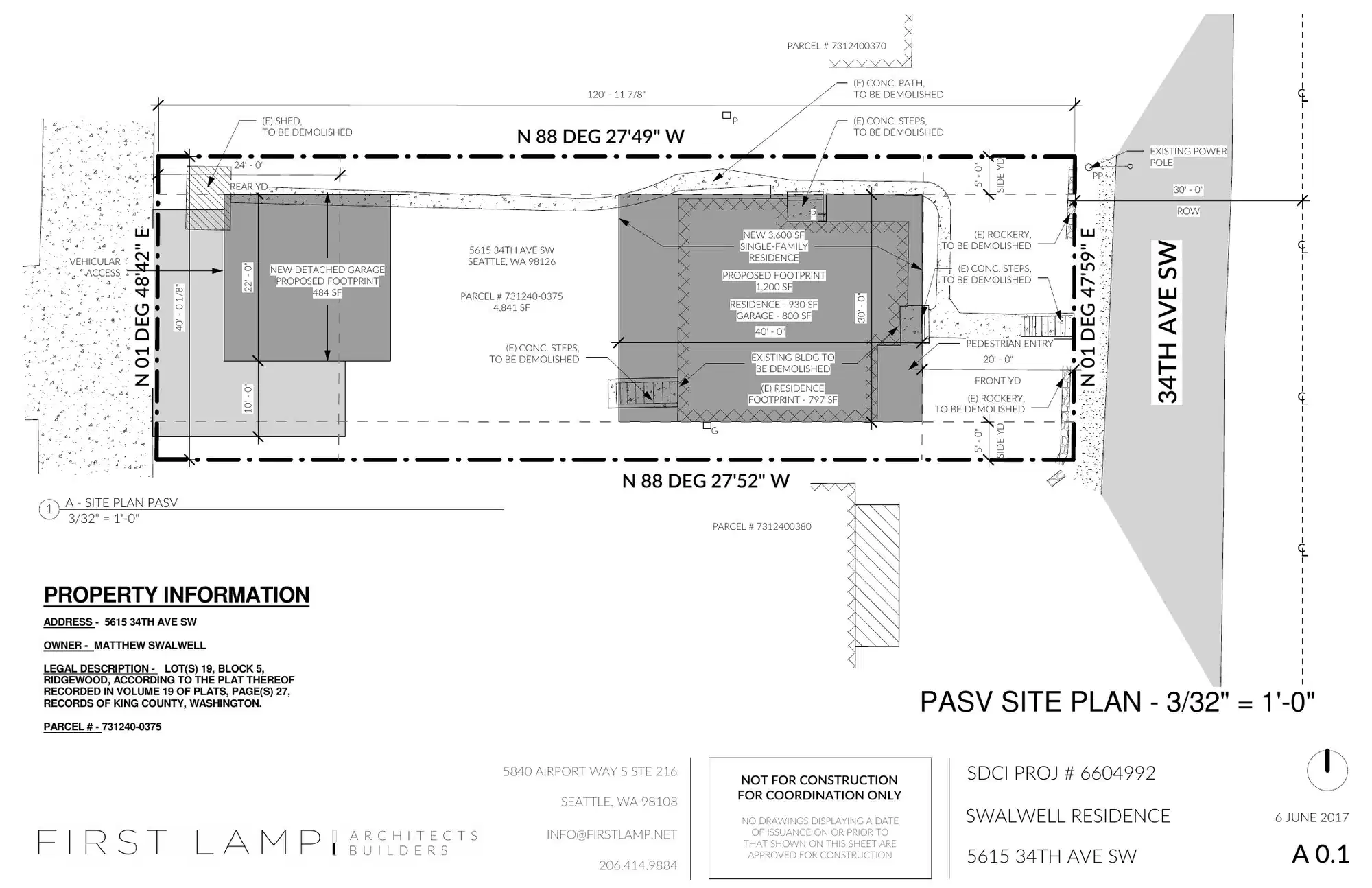 Site plan for 5615 34th Ave SW