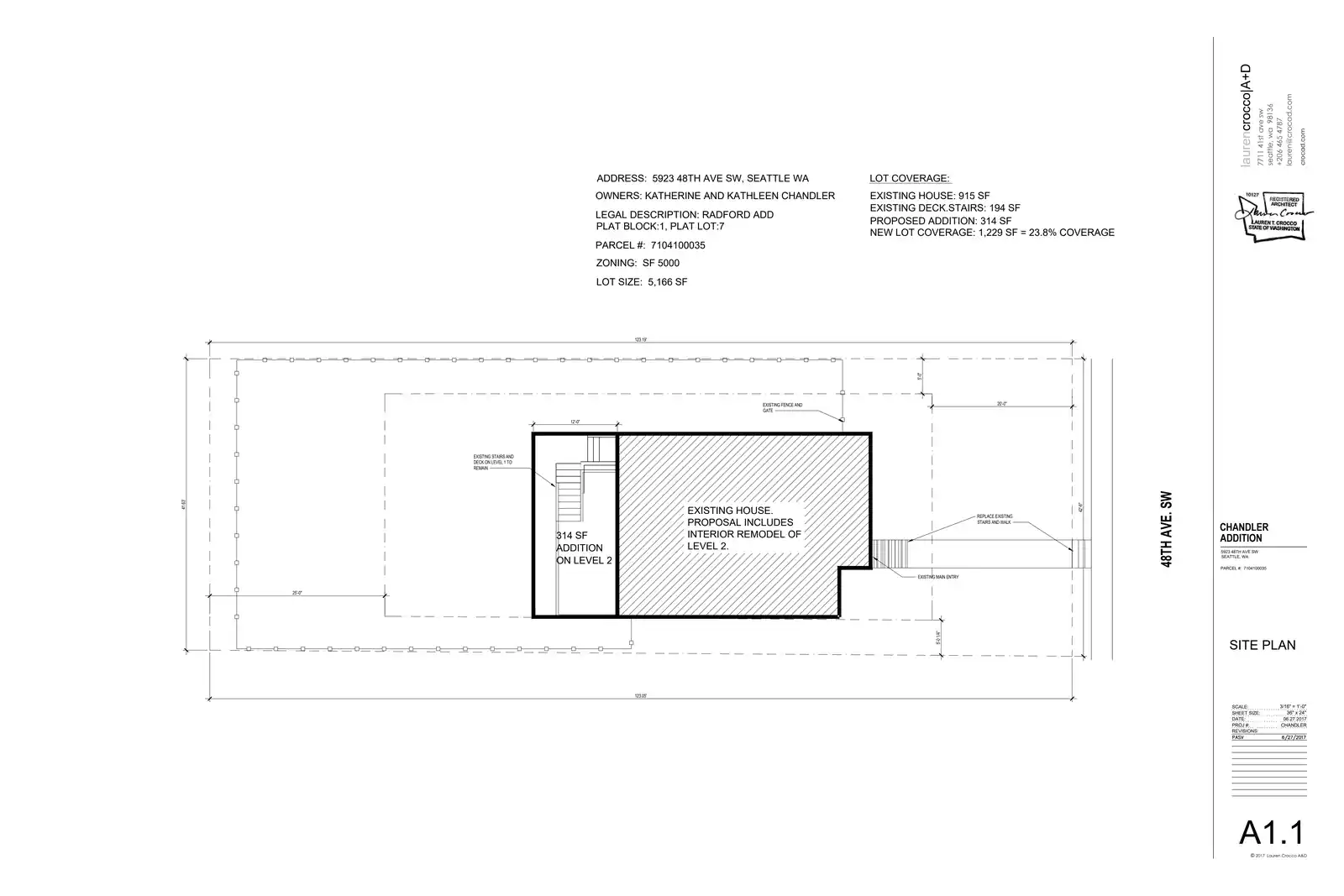Site plan for 5923 48th Ave SW
