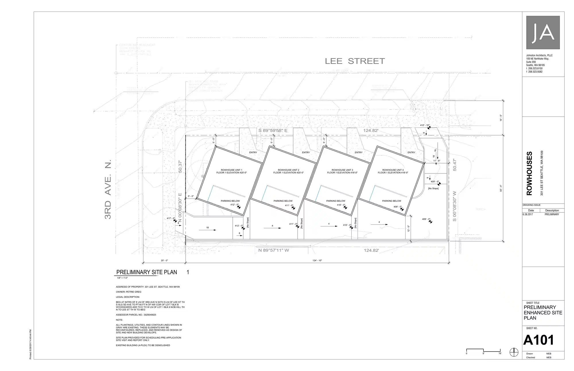 Site plan for 301 Lee St