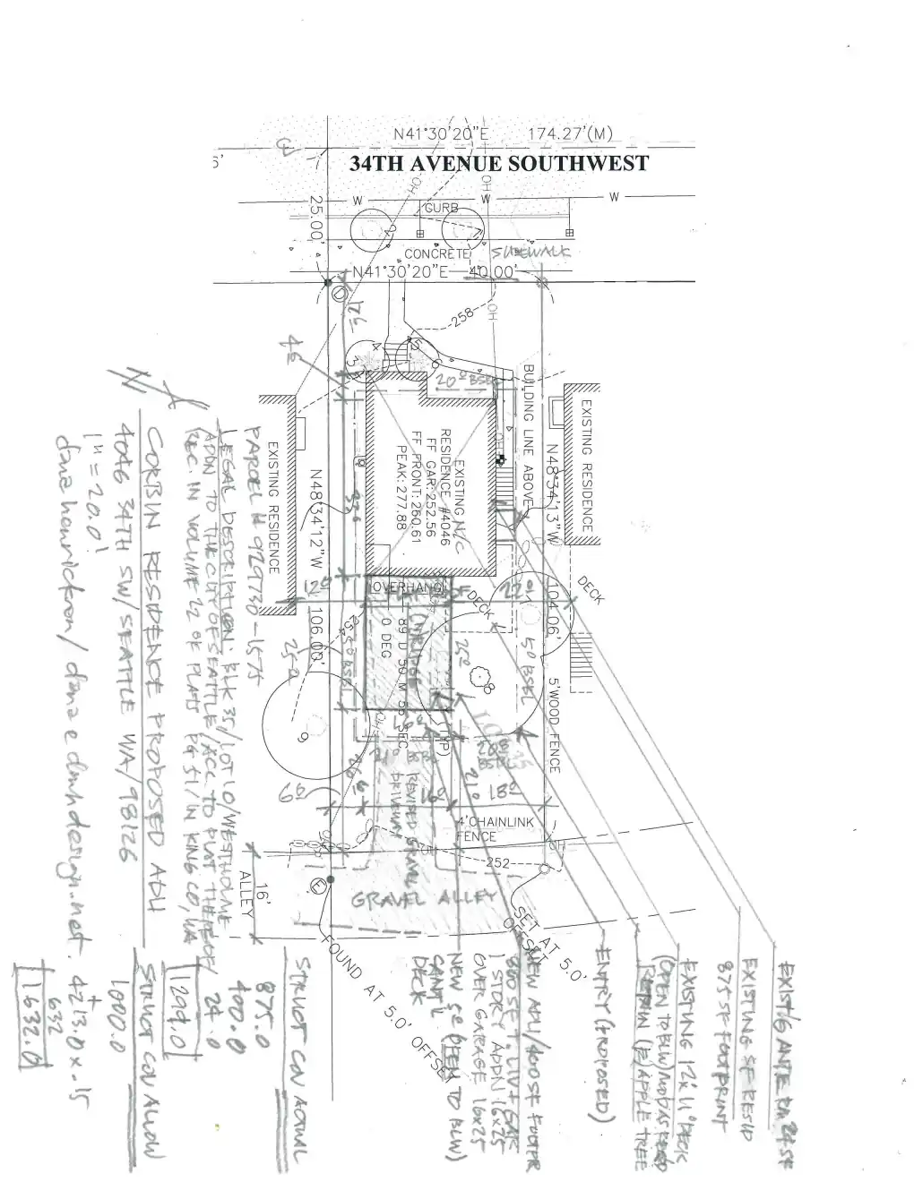 Site plan for 4046 34th Ave SW
