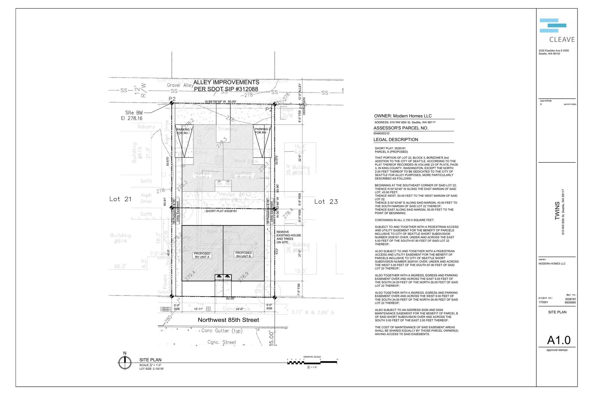 Site plan for 610 NW 85th St