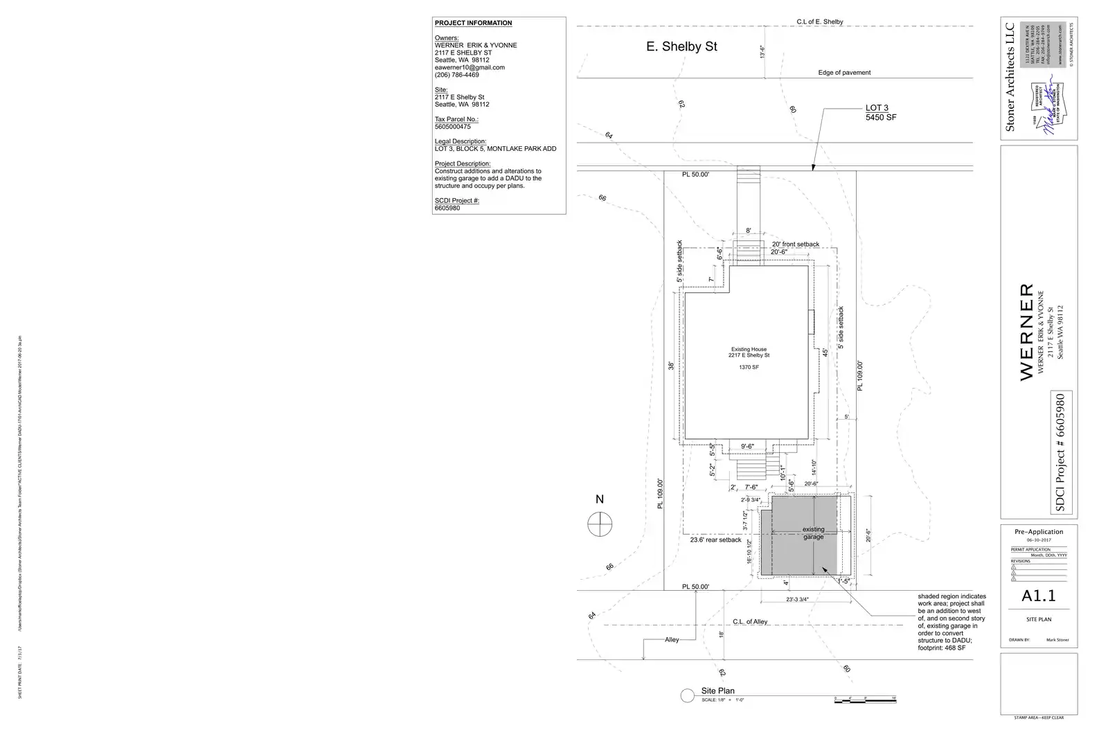 Site plan for 2117 E Shelby St