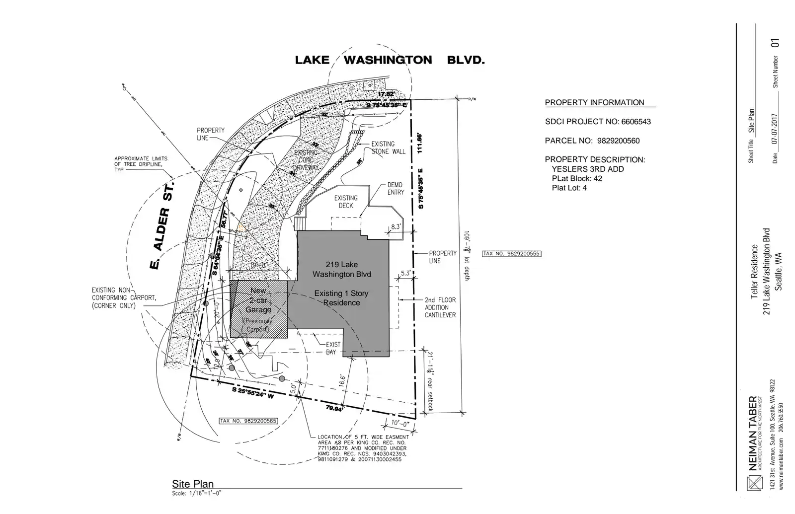 Site plan for 219 Lake Washington Blvd