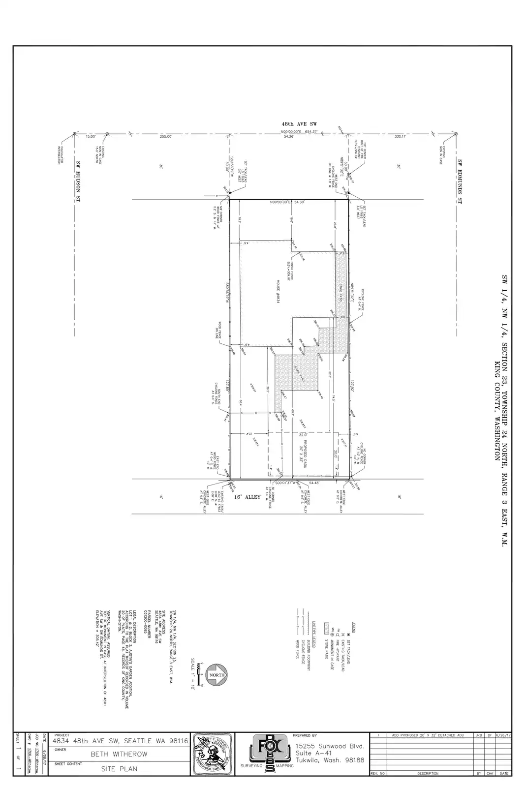 Site plan for 4834 48th Ave SW