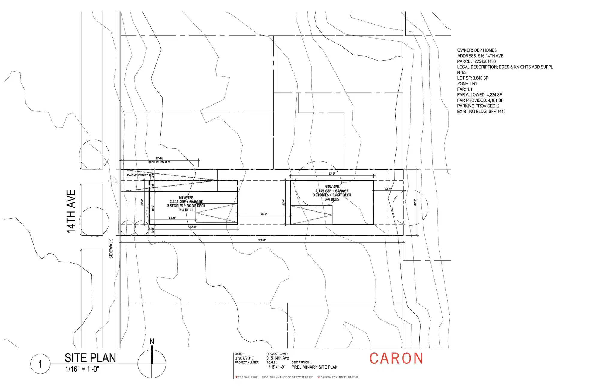 Site plan for 916 A 14th Ave