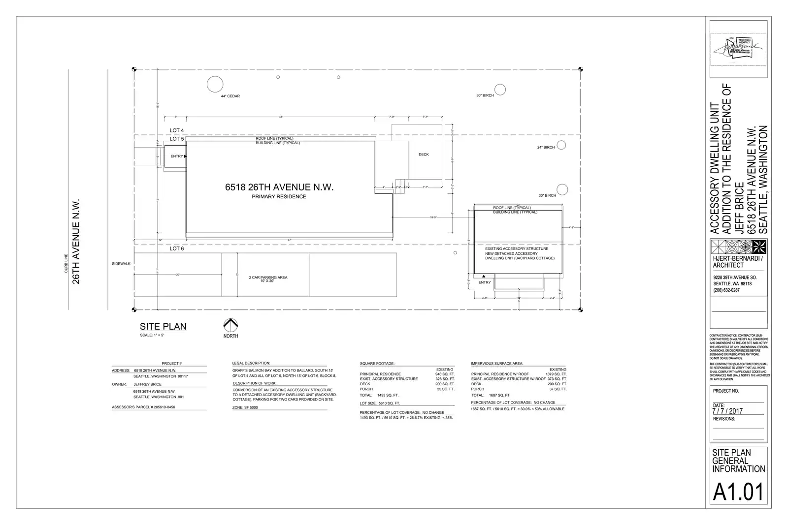 Site plan for 6518 26th Ave NW