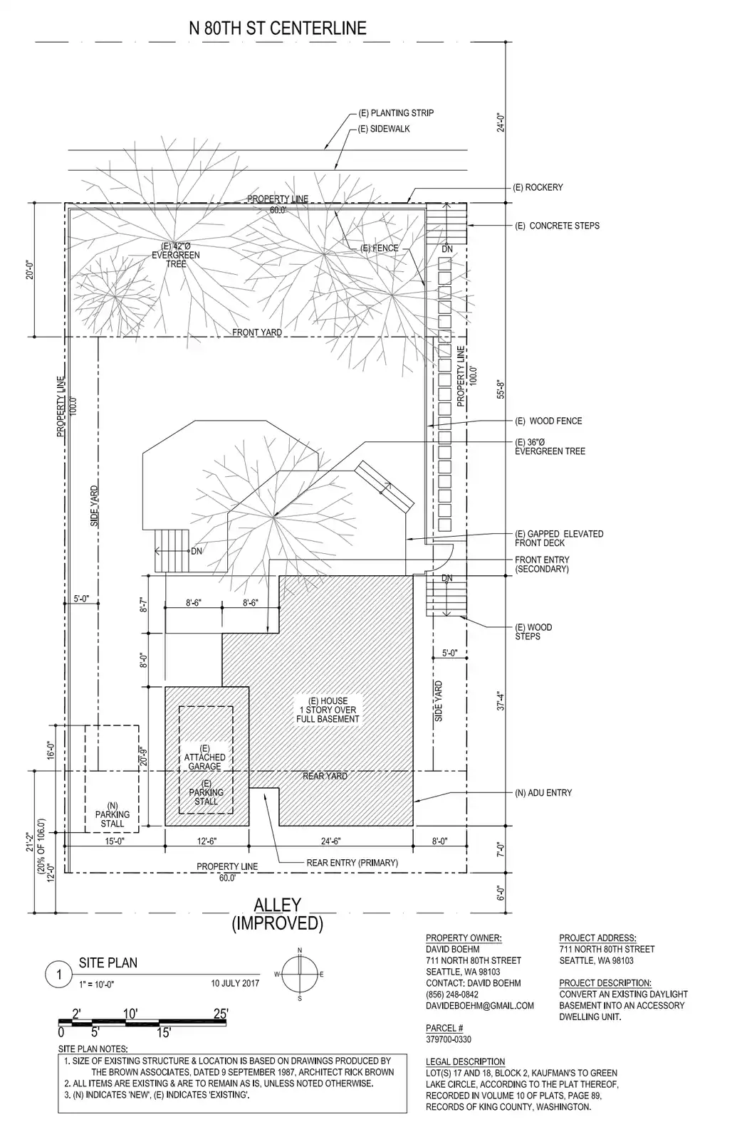 Site plan for 711 N 80th St