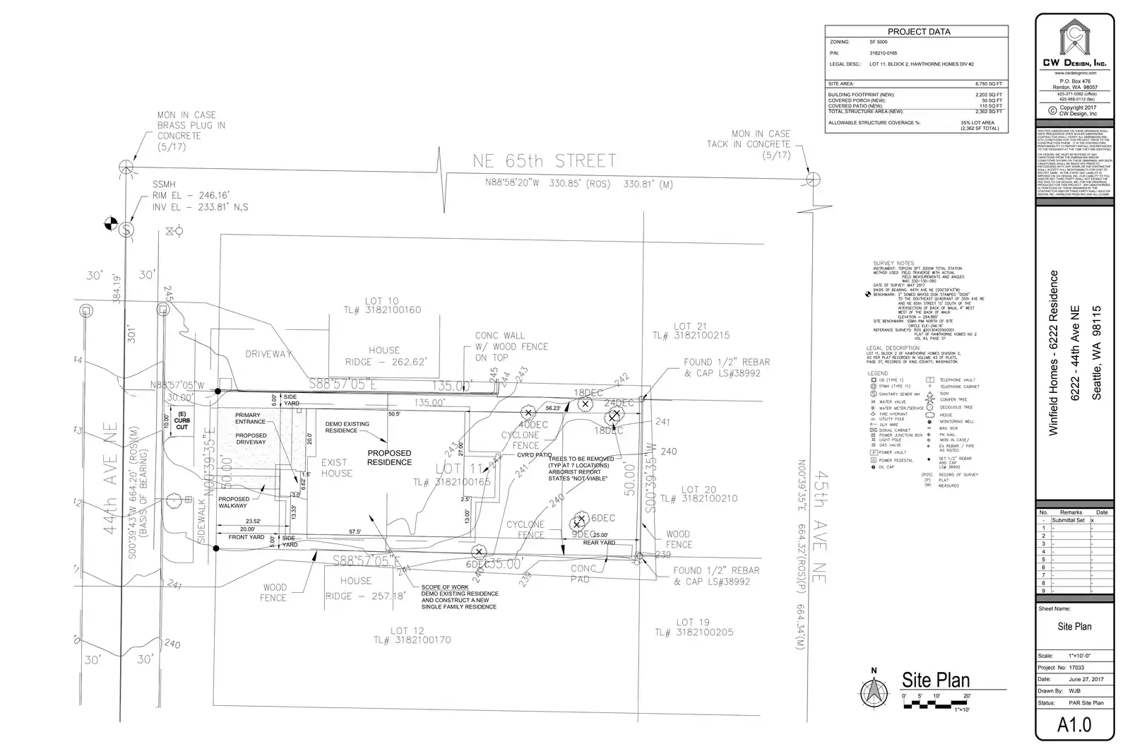 Site plan for 6222 44th Ave NE
