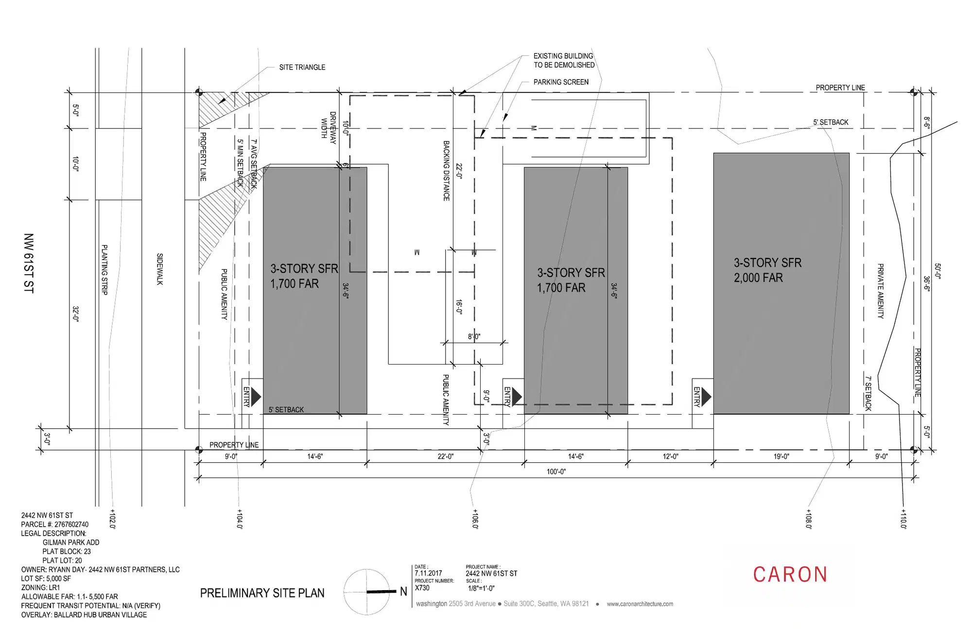 Site plan for 2442 NW 61st St