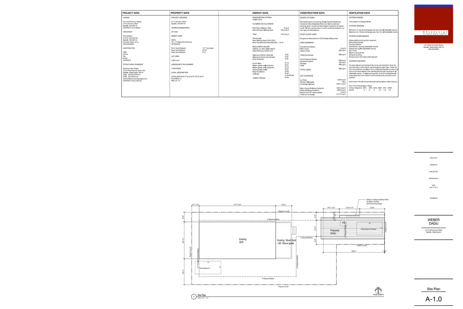 Site plan for 2114 3rd Ave W