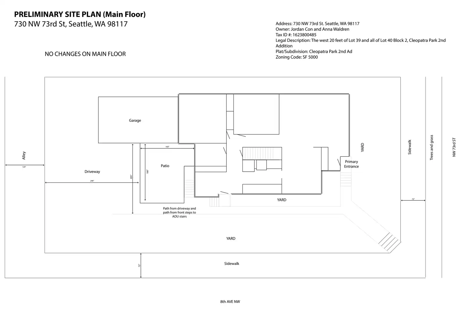 Site plan for 730 NW 73rd St
