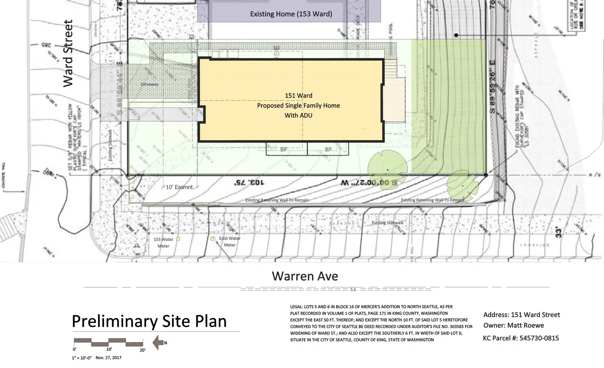 Site plan for 151 Ward St
