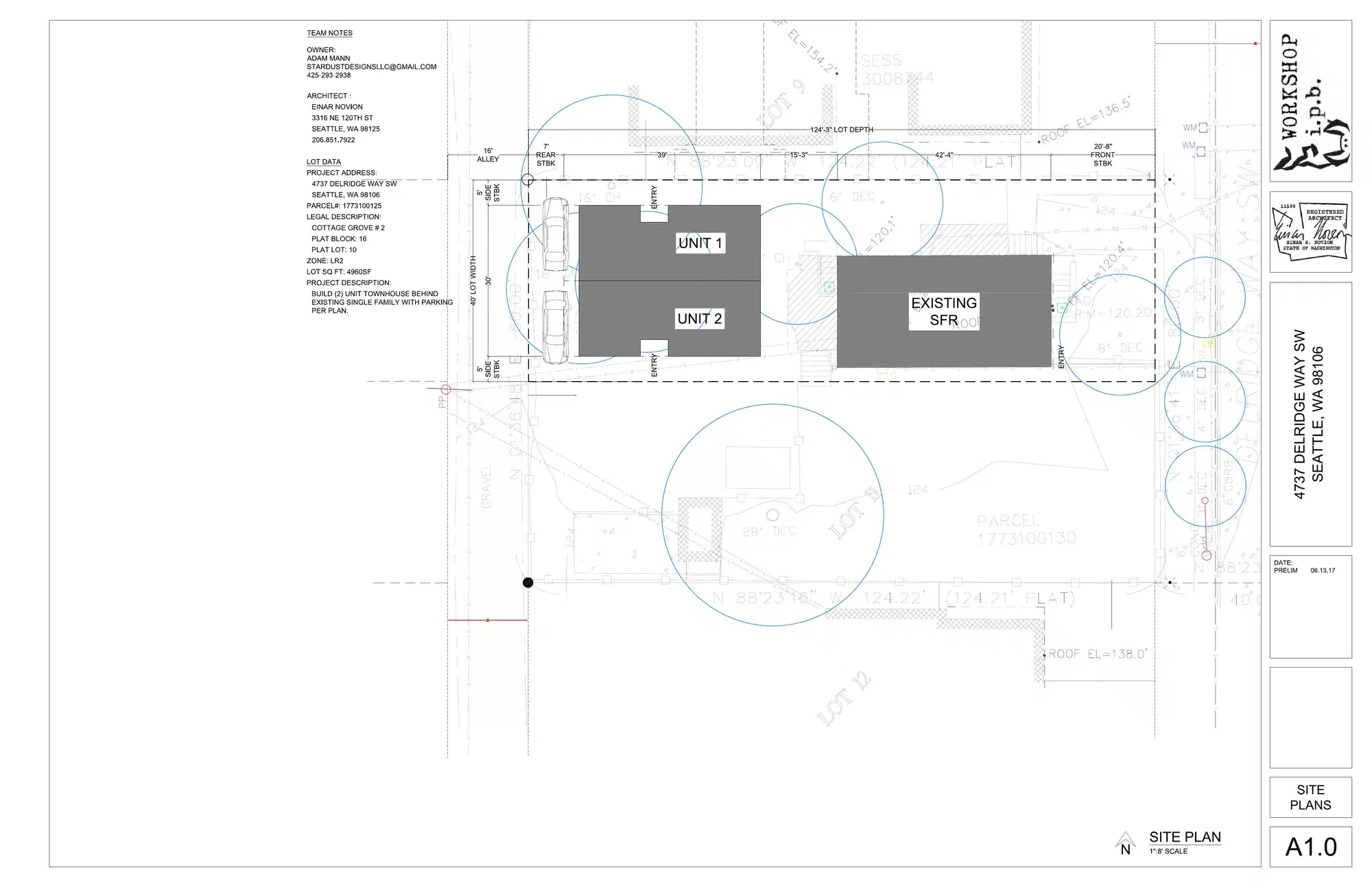 Site plan for 4739 Delridge Way SW