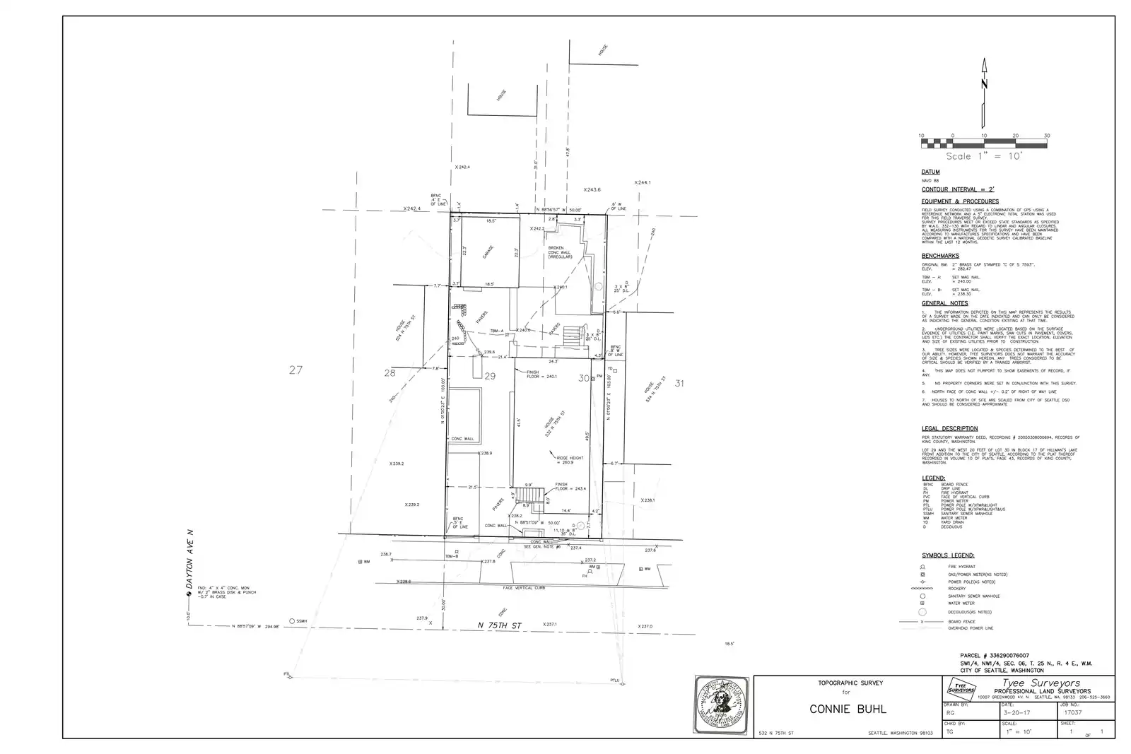 Site plan for 532 N 75th St