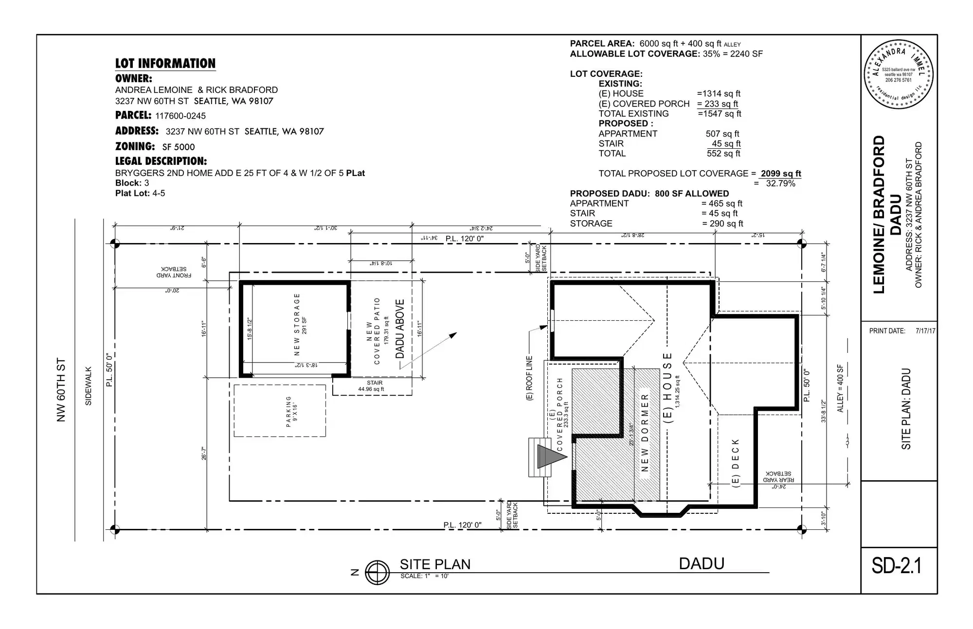 Site plan for 3237 NW 60th St