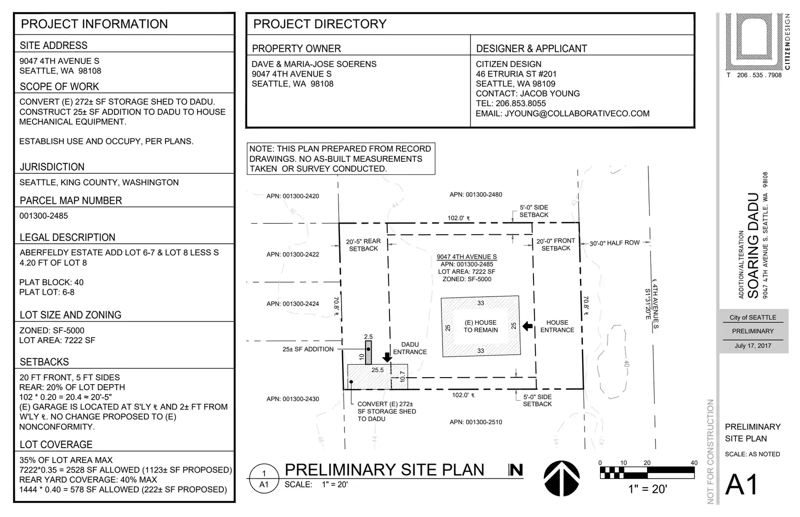 Site plan for 9047 4th Ave S