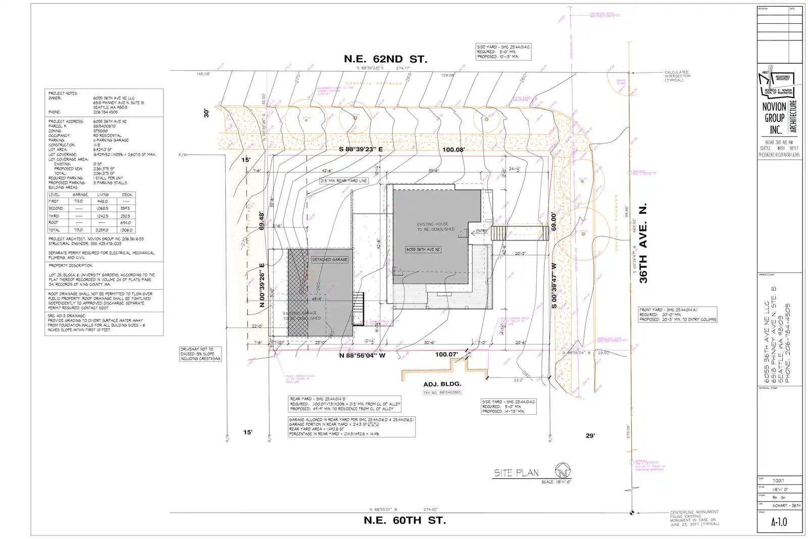 Site plan for 6055 36th Ave NE