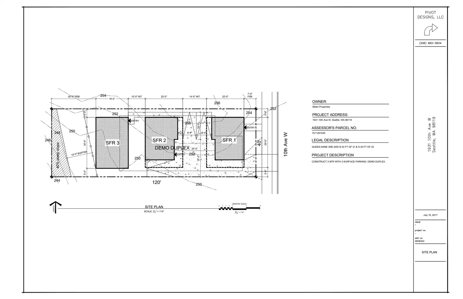 Site plan for 1931 10th Ave W