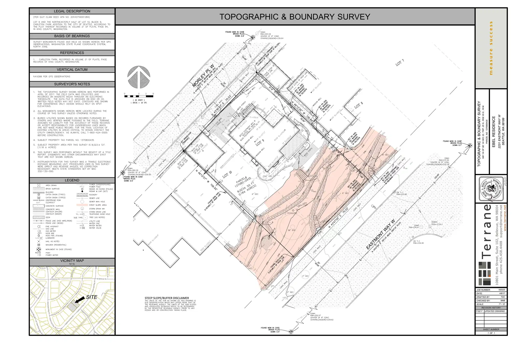 Site plan for 2226 Morley Pl W
