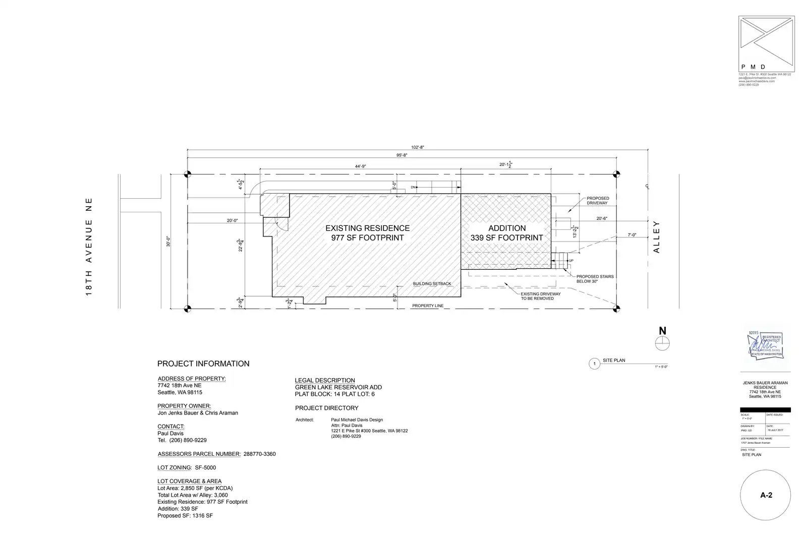 Site plan for 7742 18th Ave NE