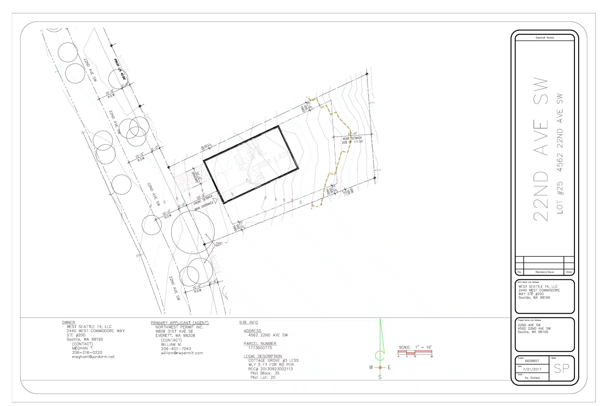 Site plan for 4562 22nd Ave SW
