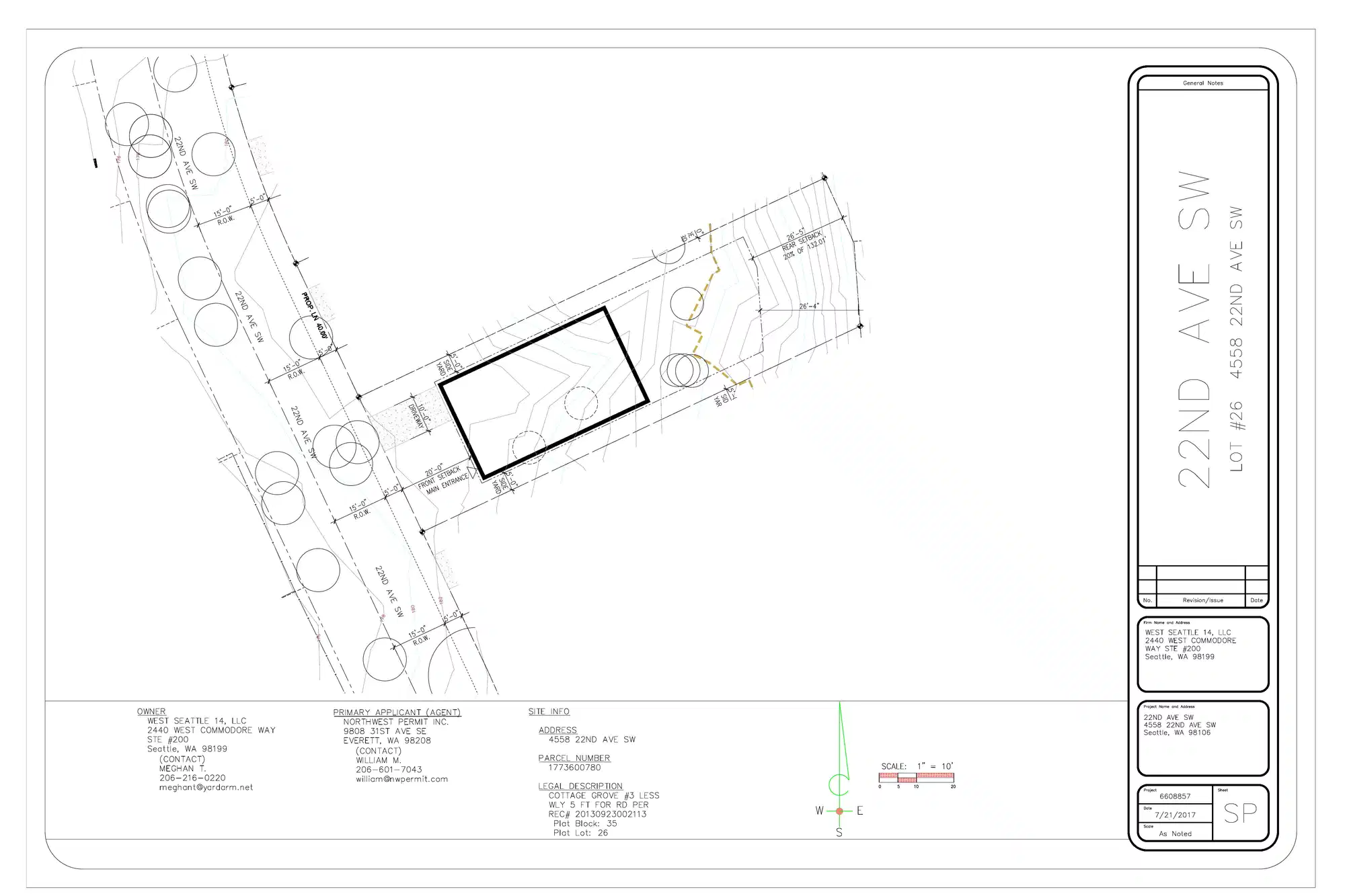 Site plan for 4558 22nd Ave SW