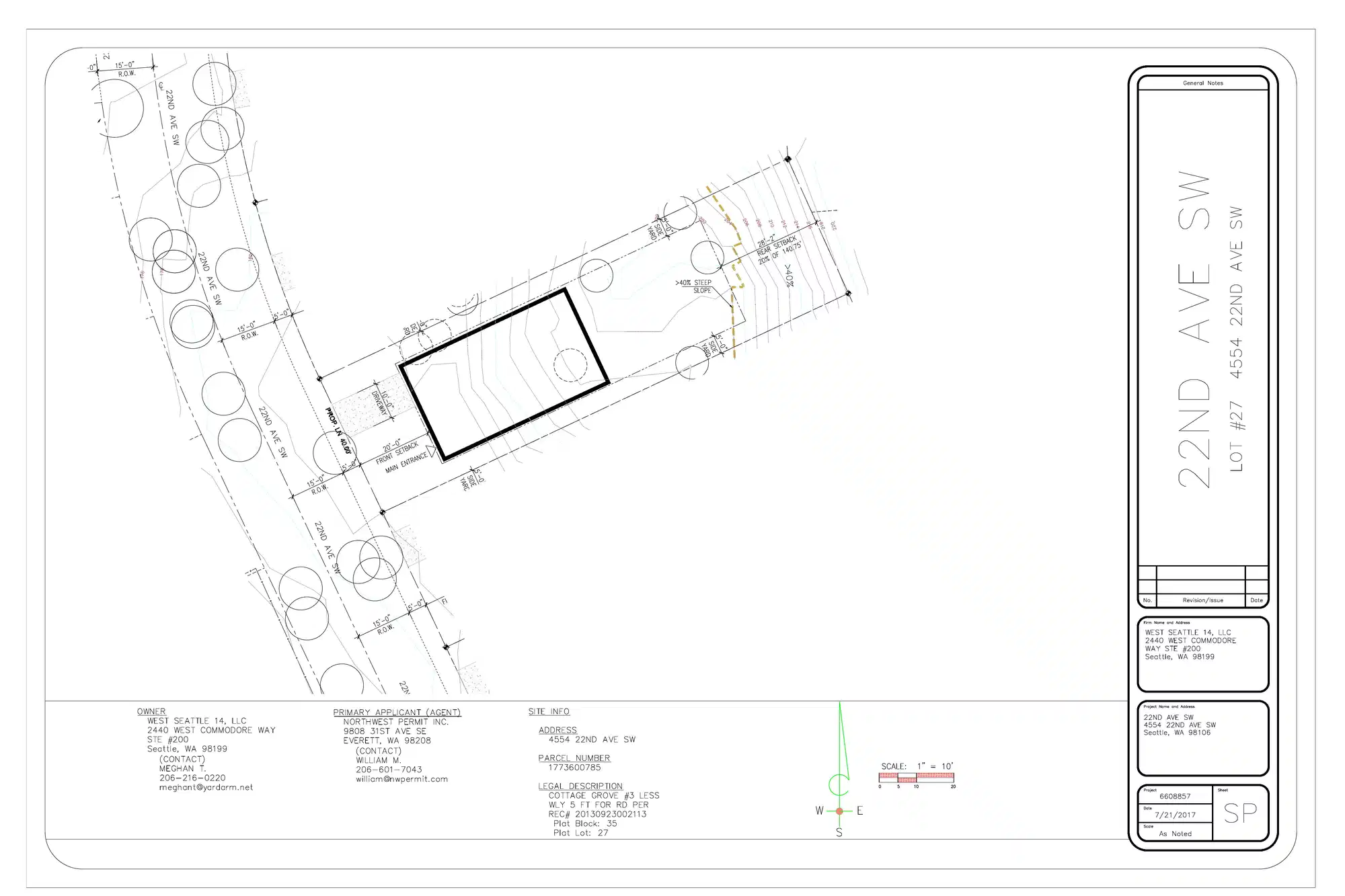 Site plan for 4554 22nd Ave SW