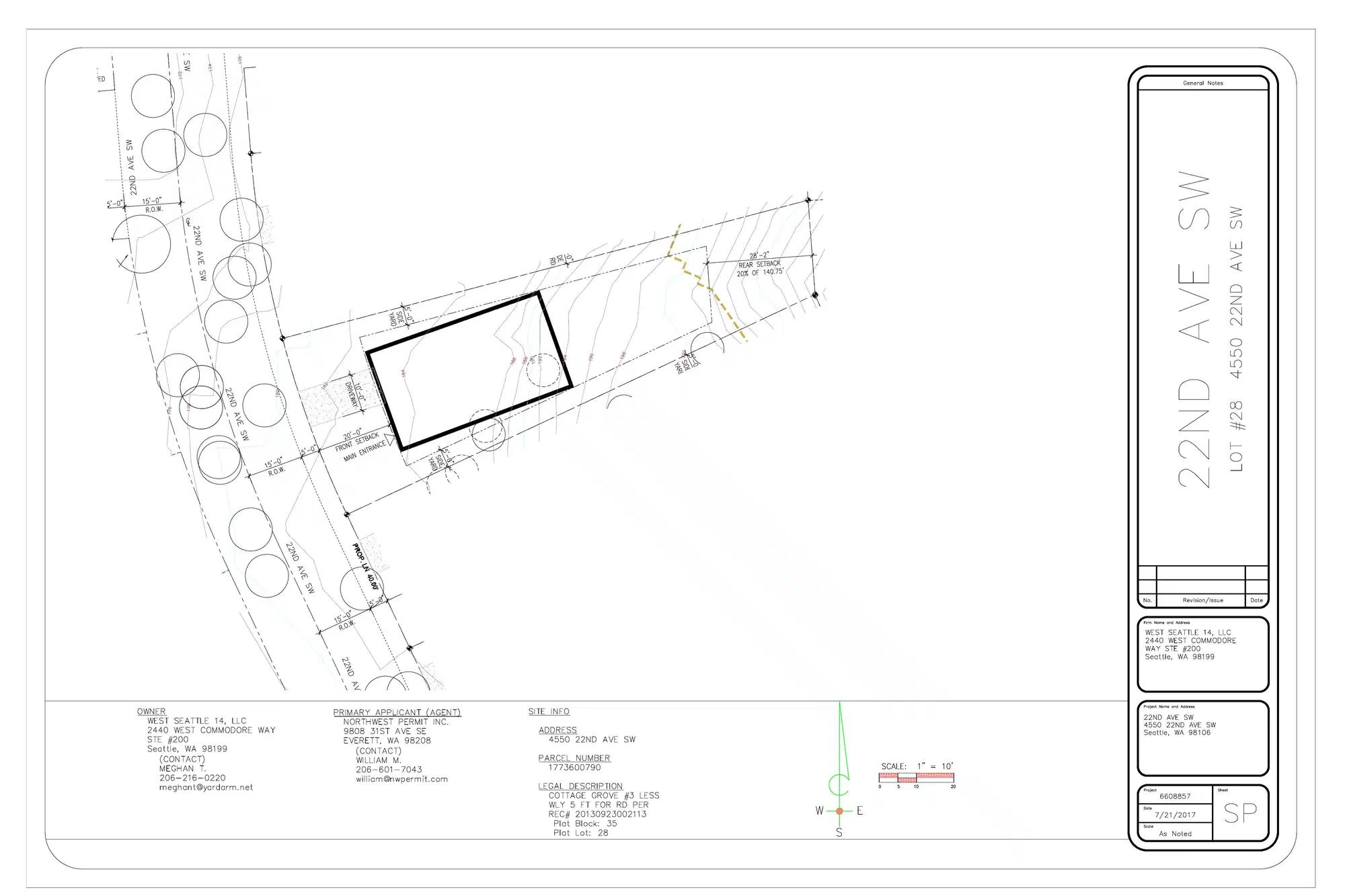 Site plan for 4550 22nd Ave SW