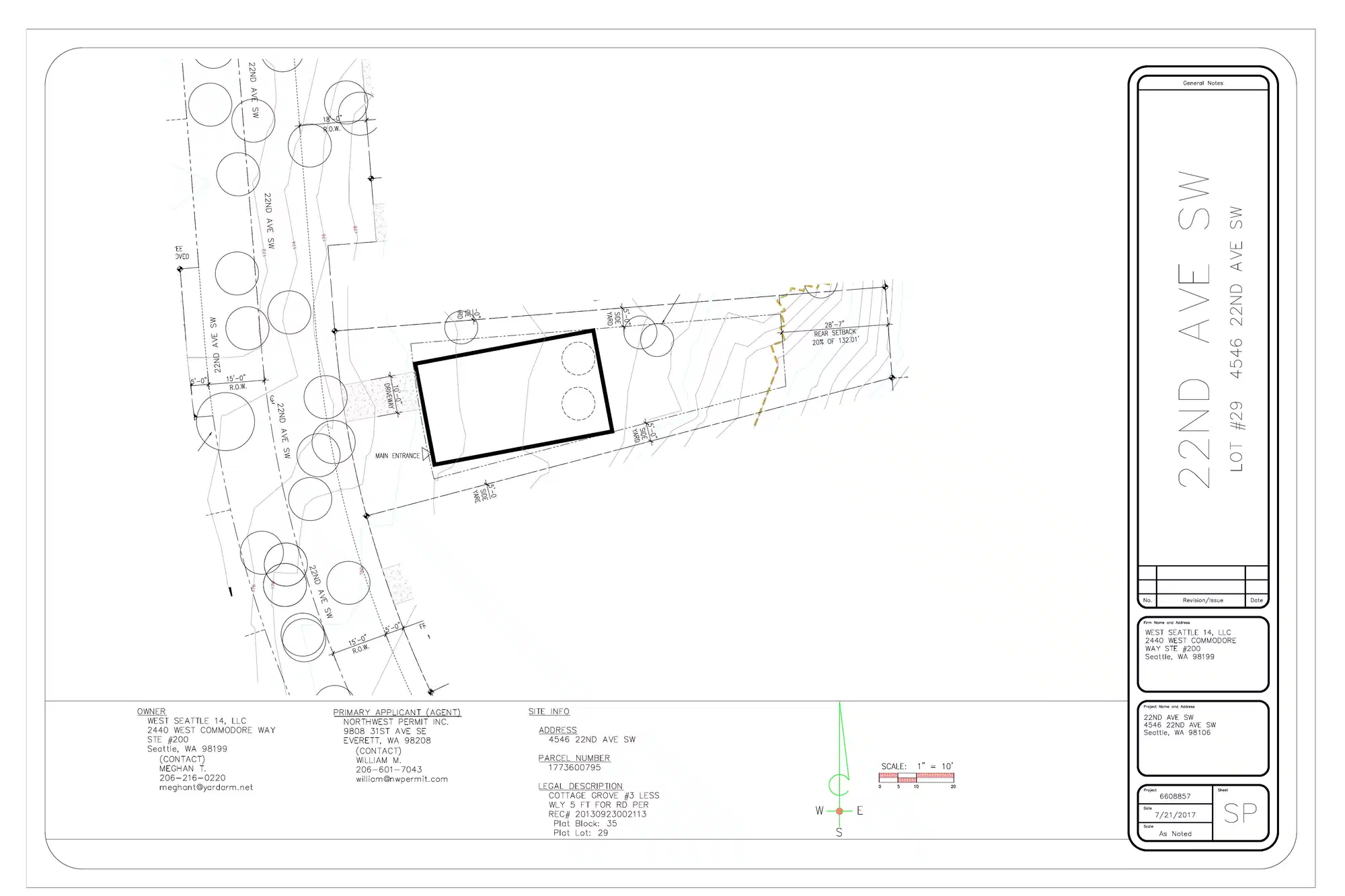 Site plan for 4546 22nd Ave SW
