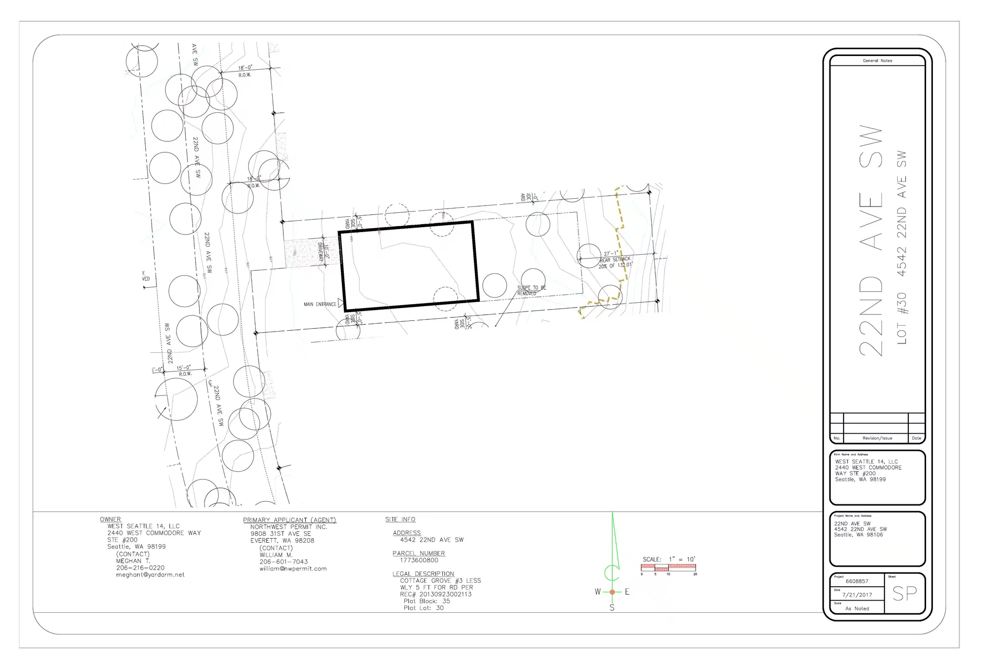Site plan for 4542 22nd Ave SW