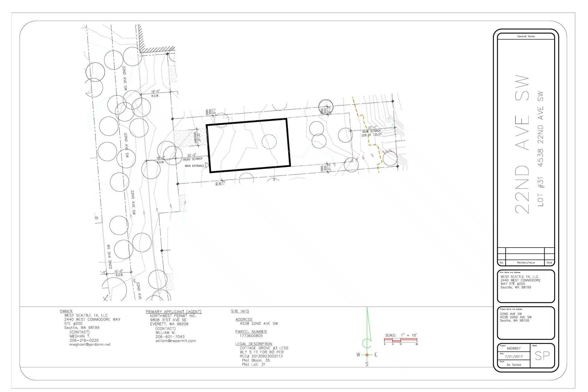Site plan for 4538 22nd Ave SW