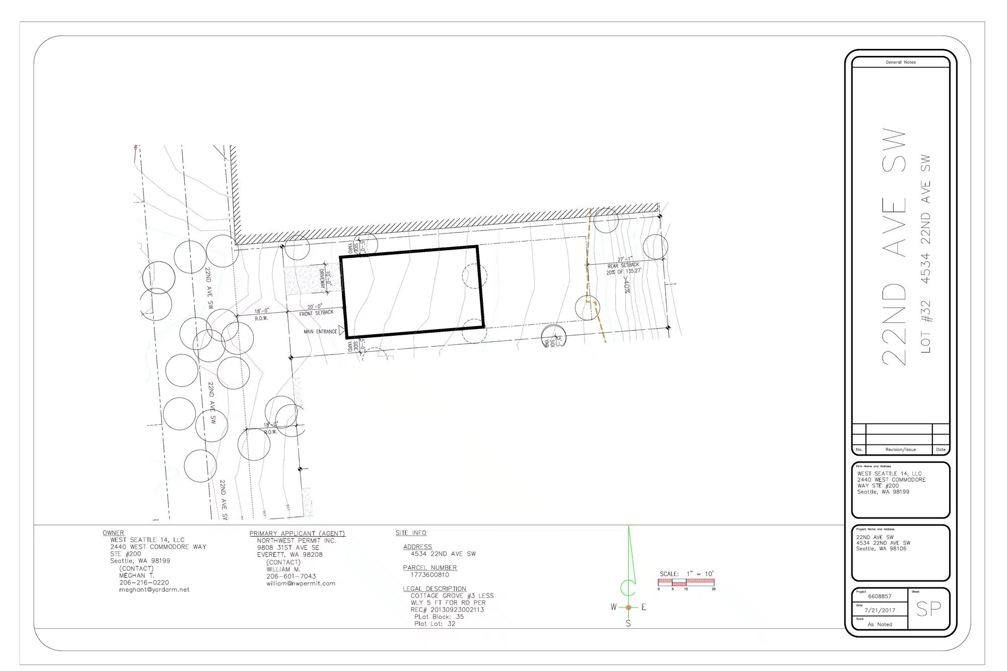 Site plan for 4534 22nd Ave SW