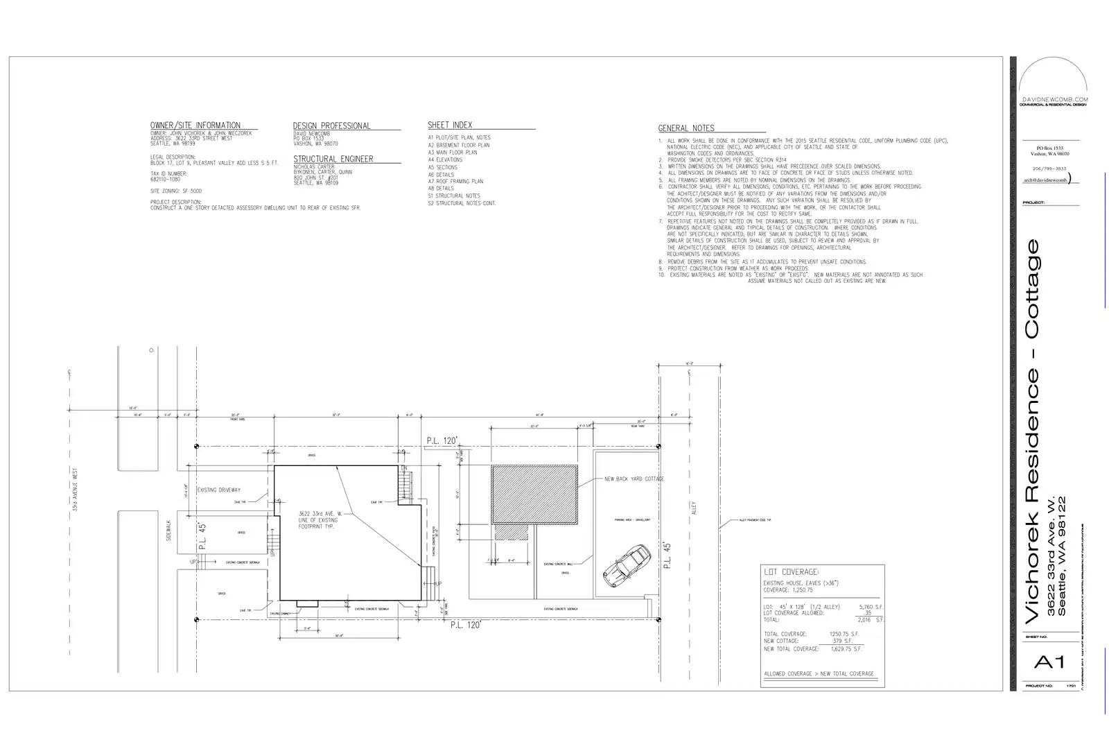 Site plan for 3622 33rd Ave W