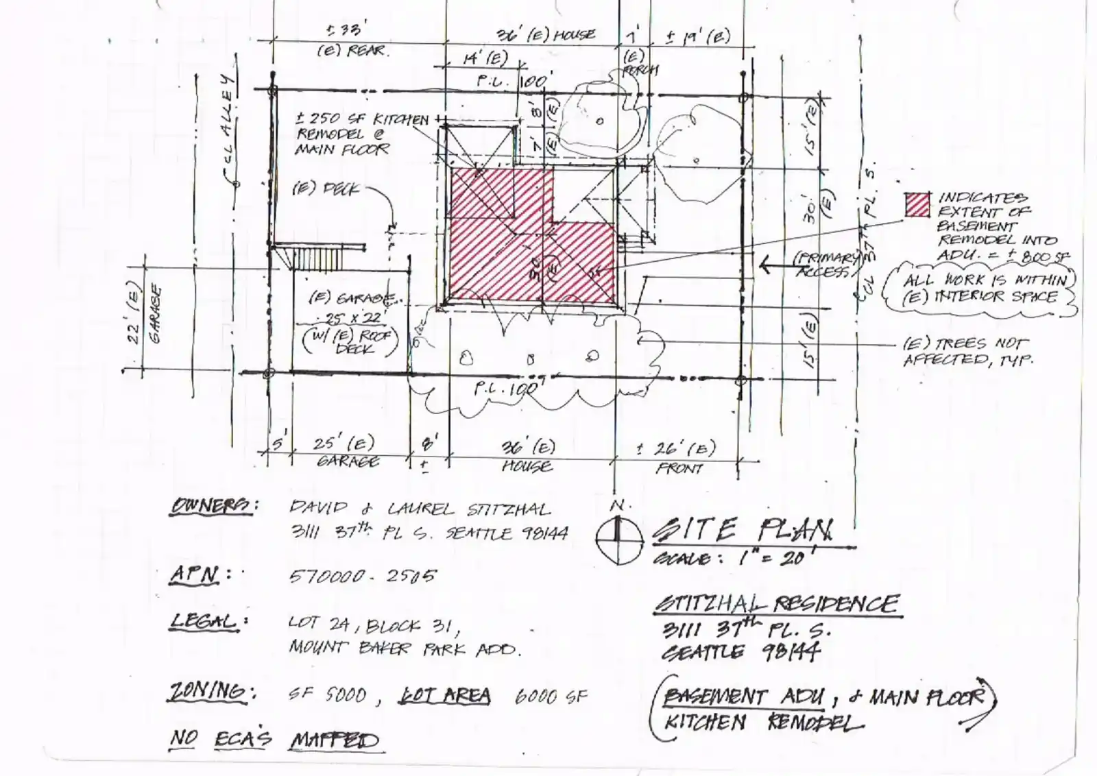 Site plan for 3111 37th Pl S