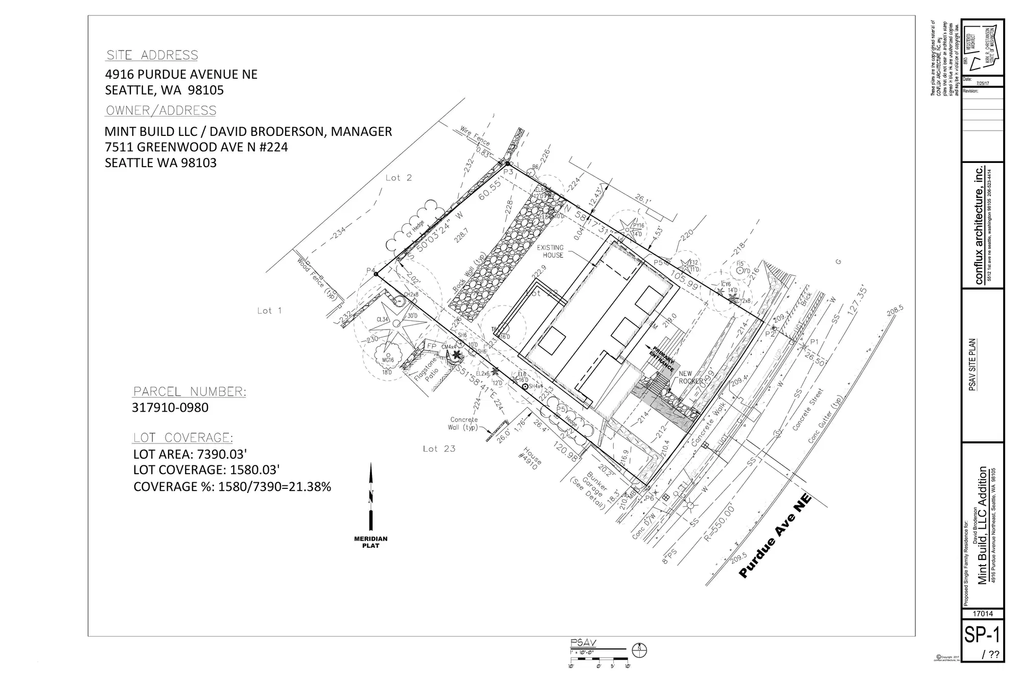Site plan for 4916 Purdue Ave NE