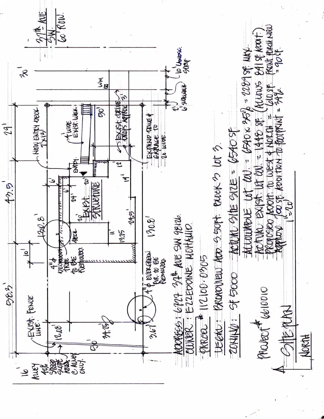 Site plan for 6727 37th Ave SW