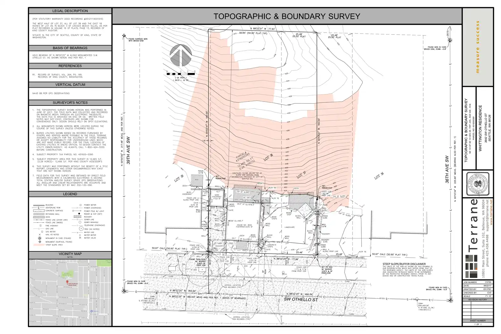 Site plan for 3642 SW Othello St