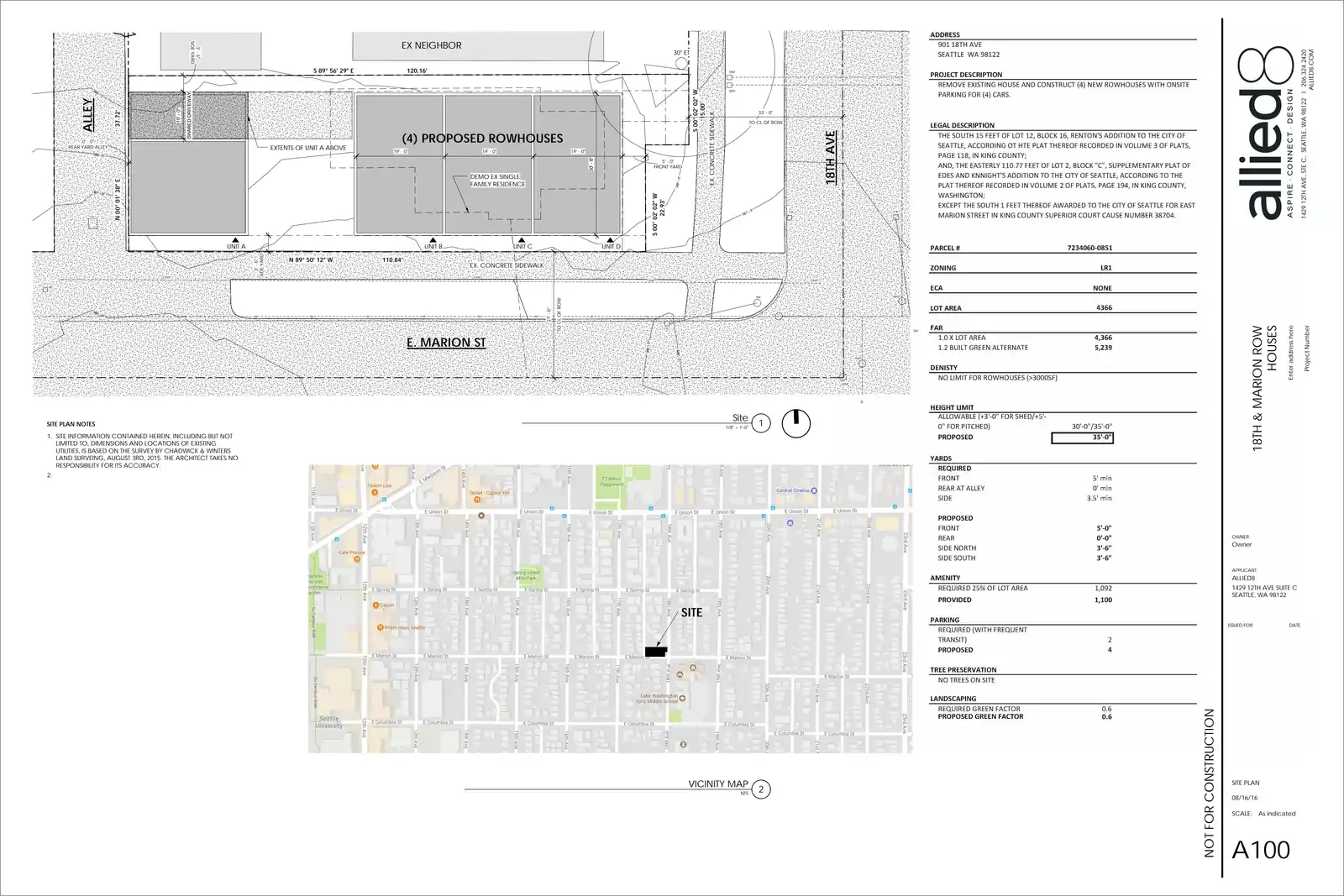 Site plan for 1714 E Marion St