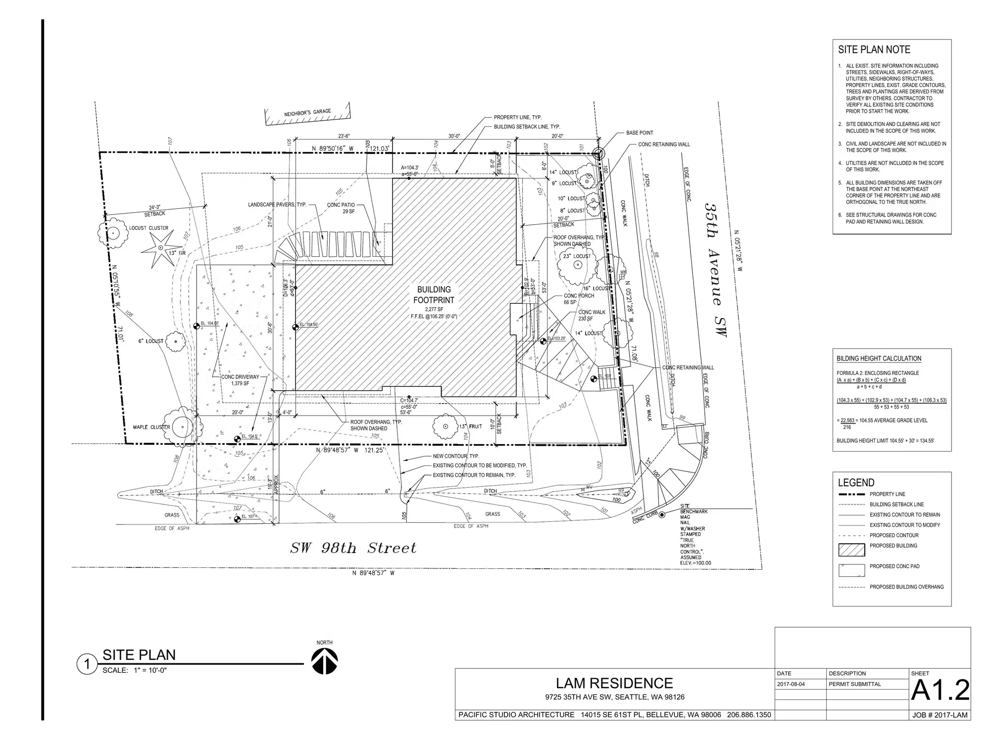 Site plan for 9725 35th Ave SW