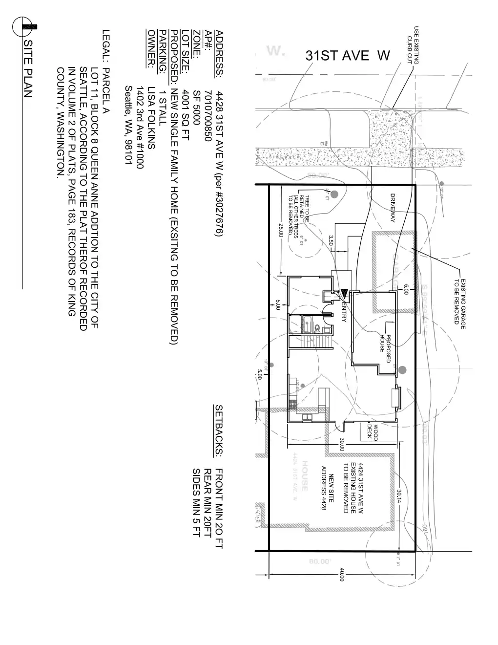 Site plan for 4424 31st Ave W