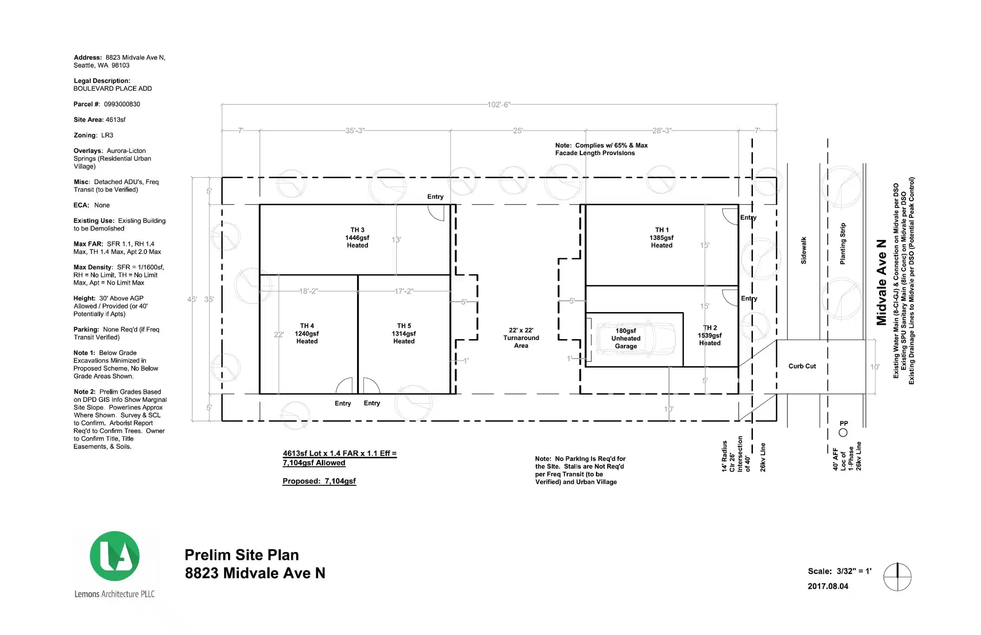 Site plan for 8825 Midvale Ave N