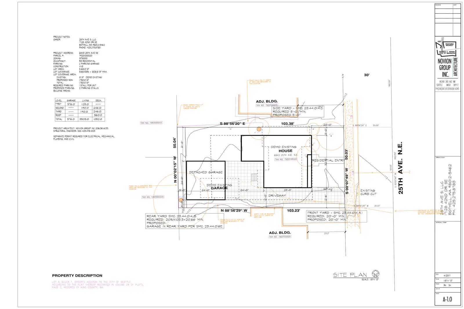 Site plan for 6843 25th Ave NE