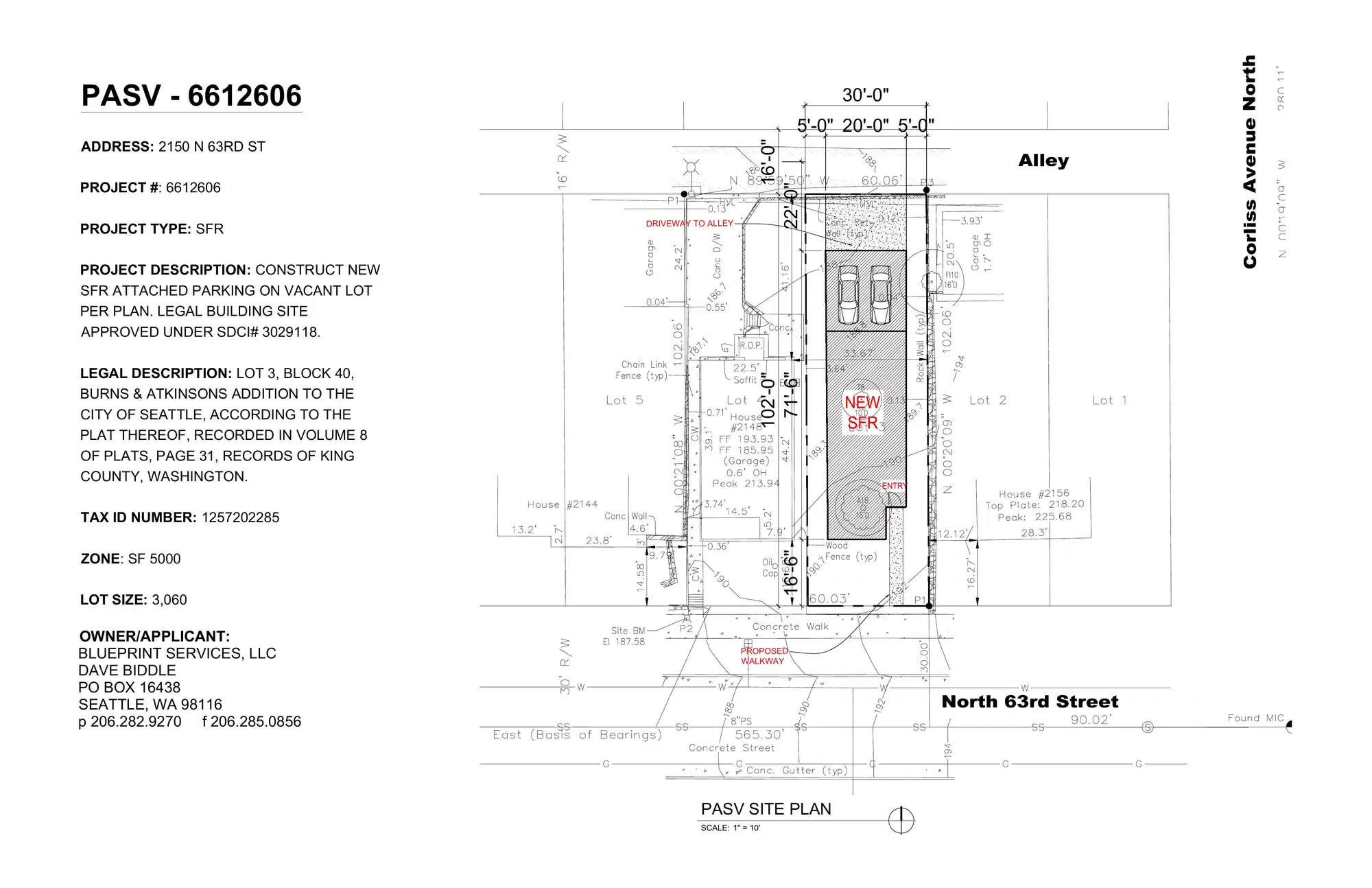 Site plan for 2150 N 63rd St