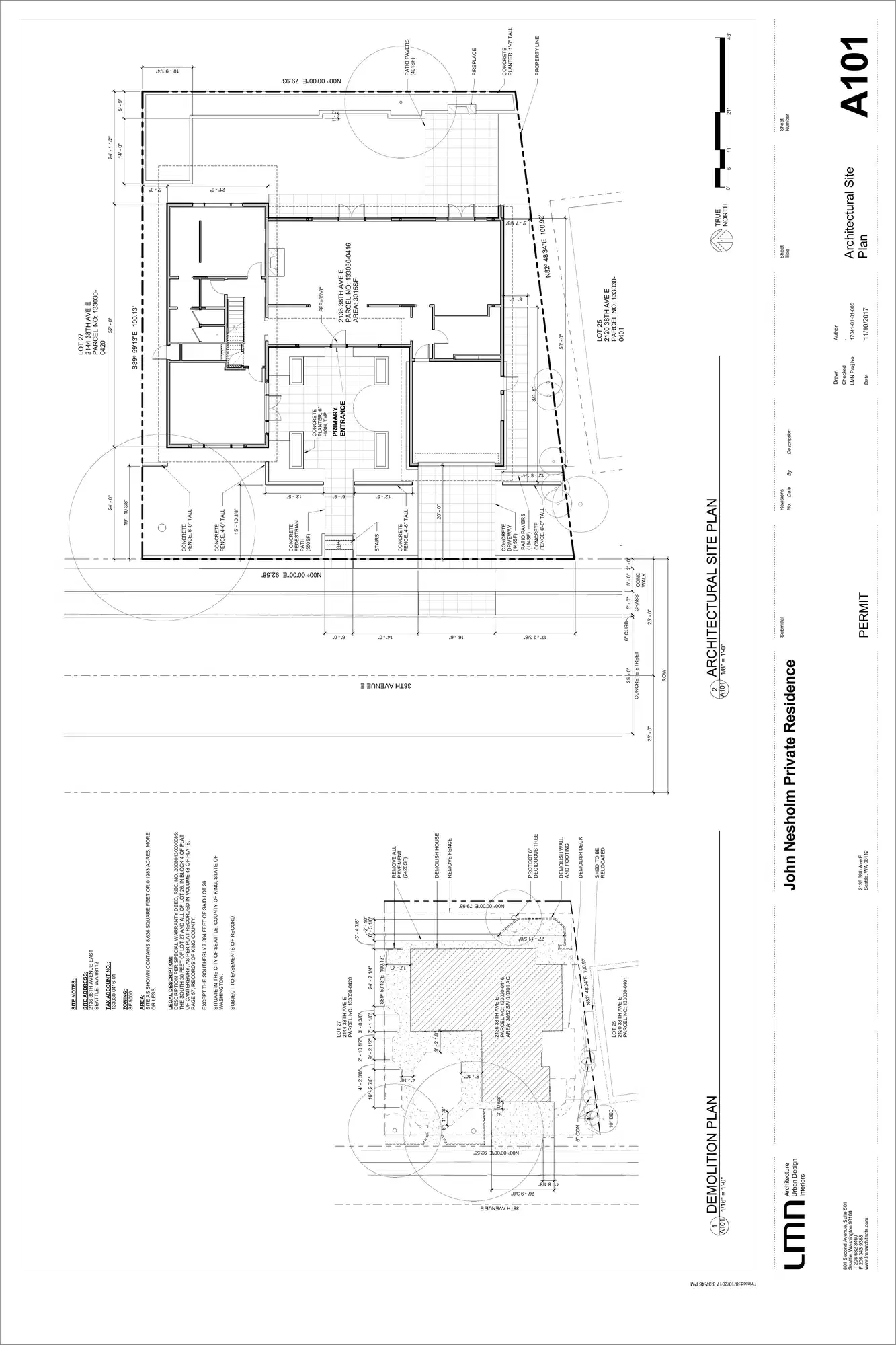 Site plan for 2136 38th Ave E