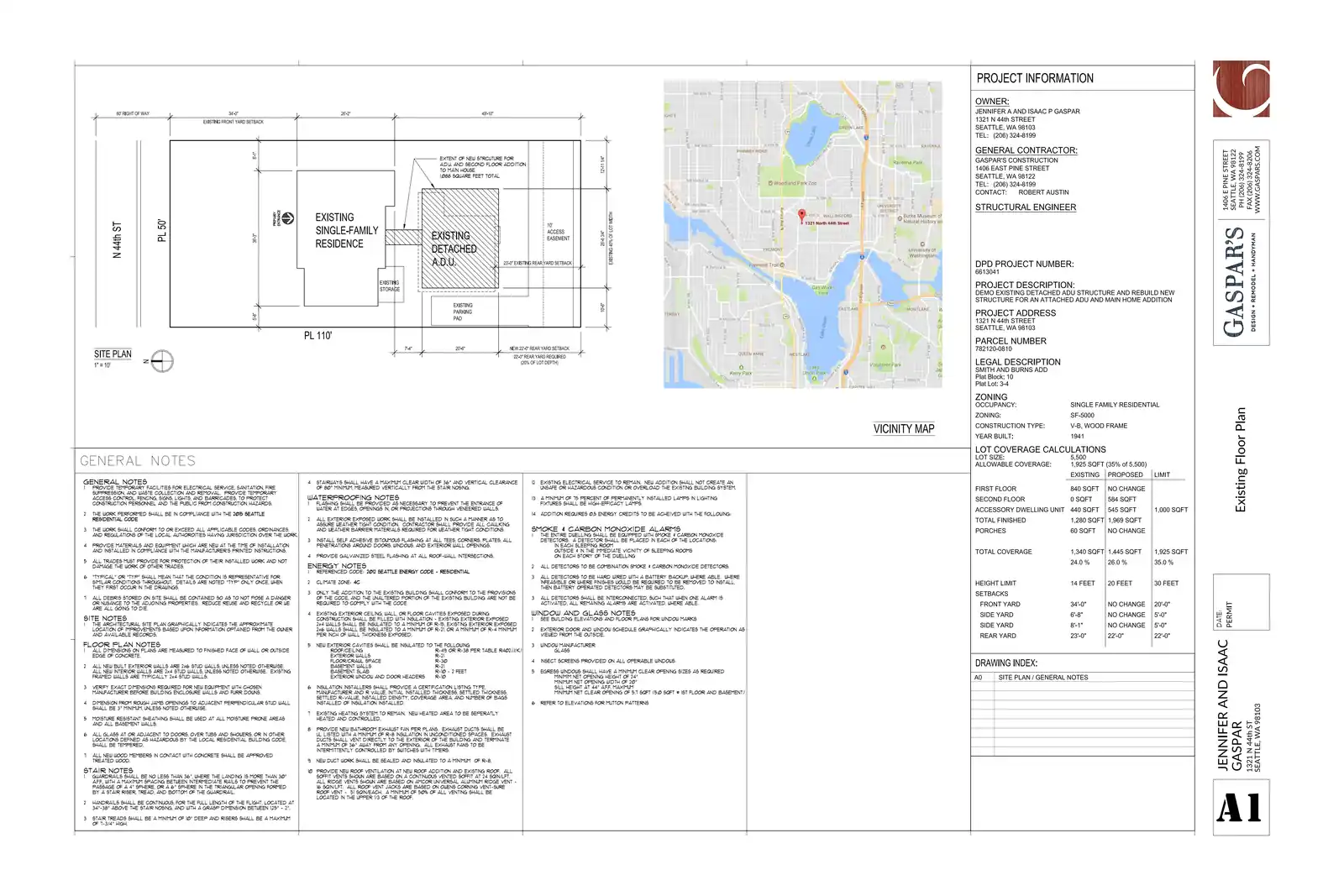 Site plan for 1321 N 44th St