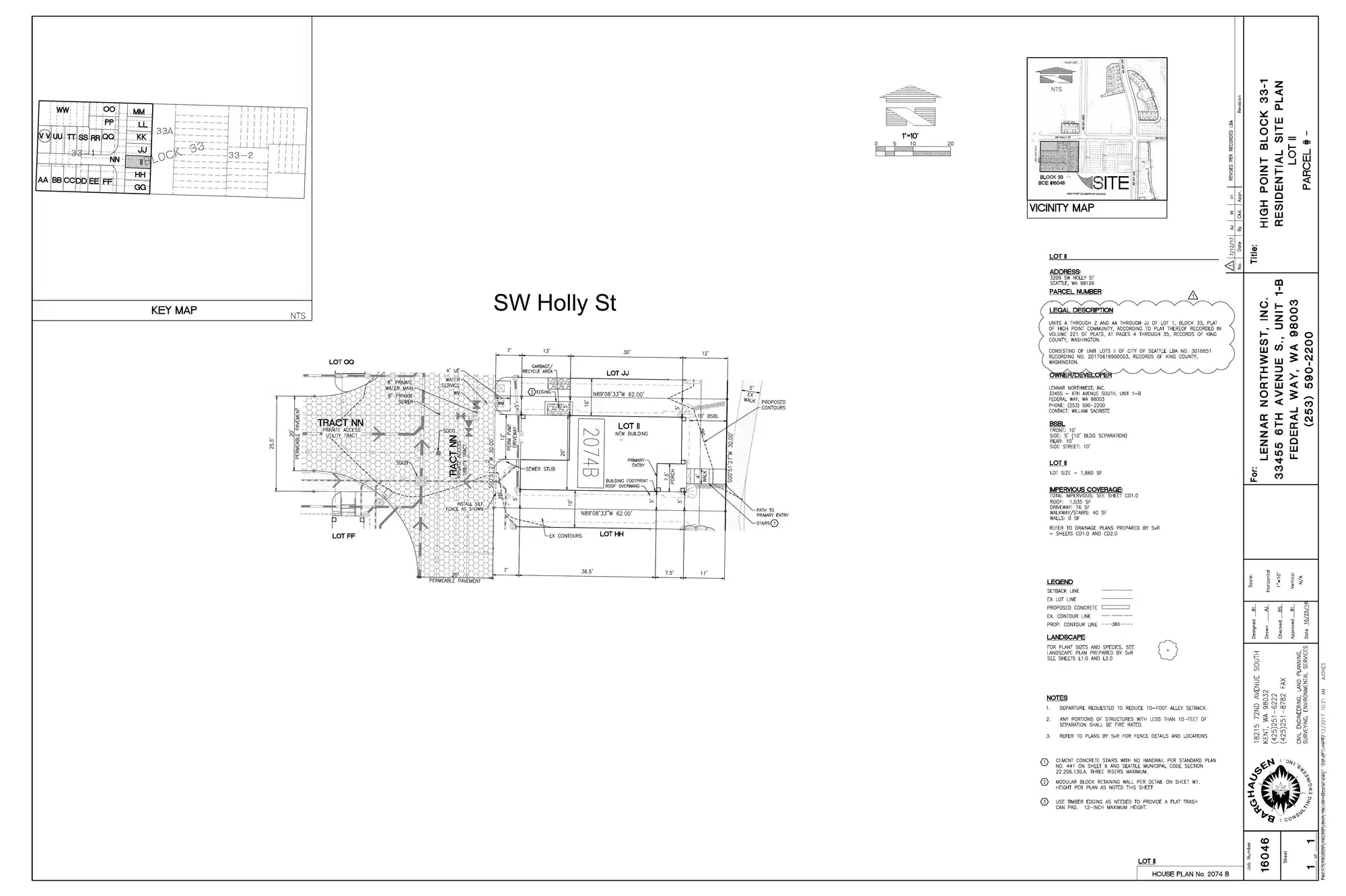 Site plan for 3209 SW Holly St